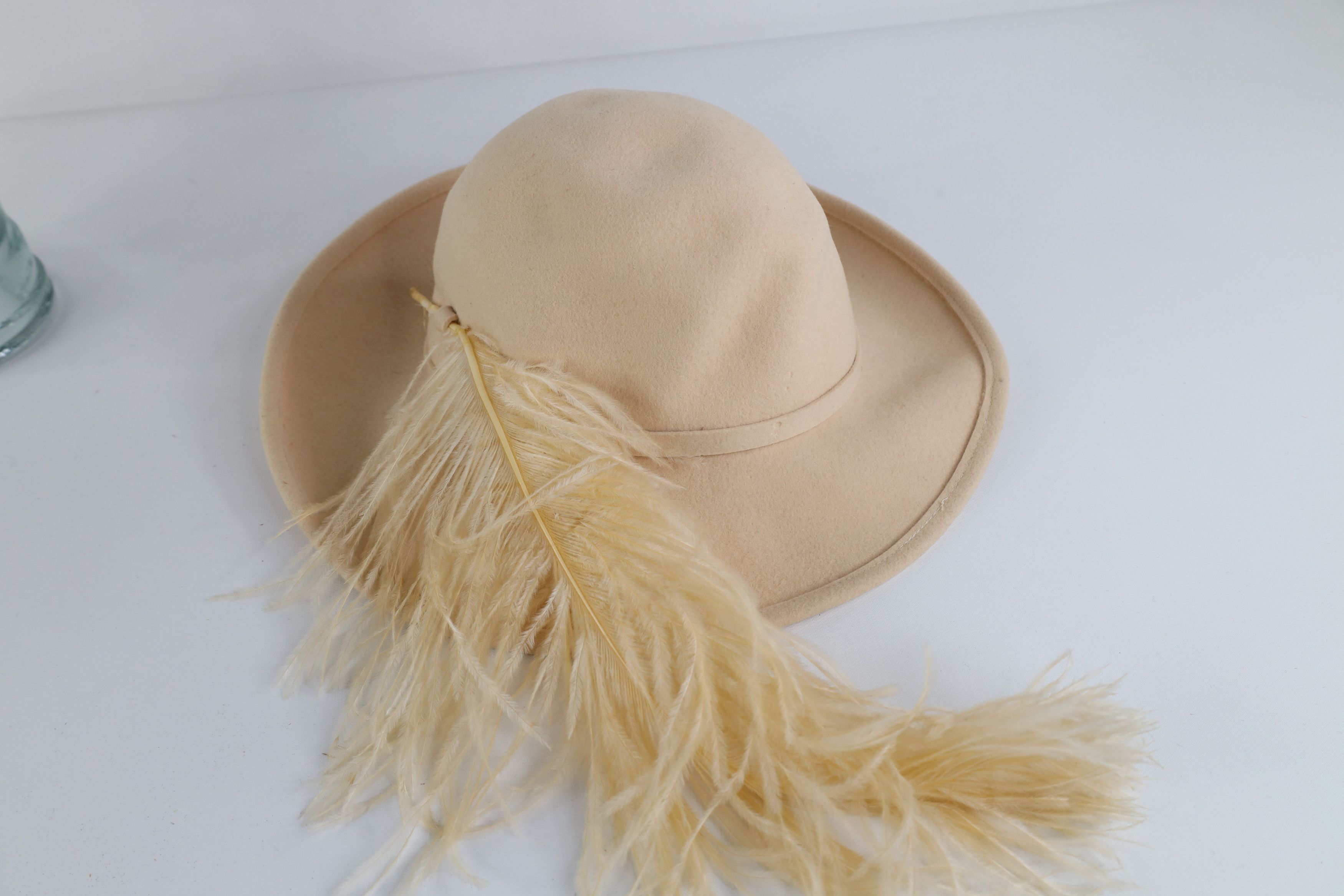 Vintage Vintage 60s Streetwear Wool Felt Ostrich Plume Feather Hat Size ONE SIZE - 4 Thumbnail