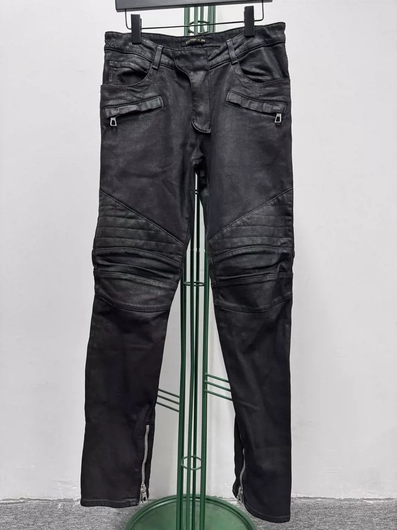 Balmain Balmain Coated Denim Pants in Black- Size US 31 - 1 Thumbnail