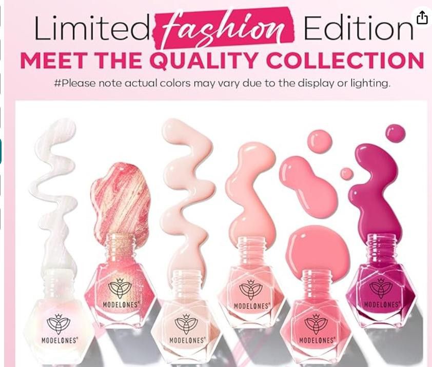 NBDN Nobrandedon Nail Polish 6 Colors Hot Pink White Nude Pink Shimmer Size ONE SIZE - 5 Thumbnail
