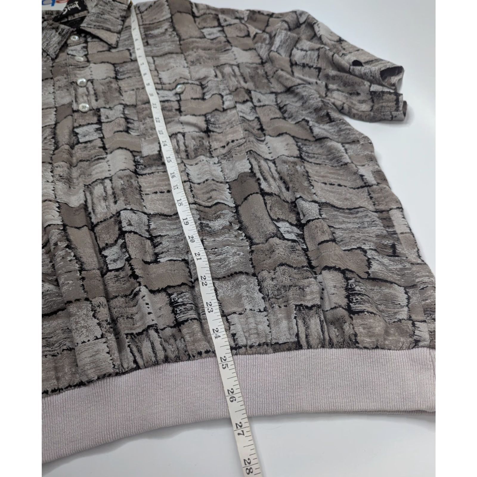 Vintage VINTAGE Alan Stuart Gray Abstract Banded Waist Polo Shirt Mens XL Gray Polo Shirt XL Mens Size US XL / EU 56 / 4 - 3 Thumbnail