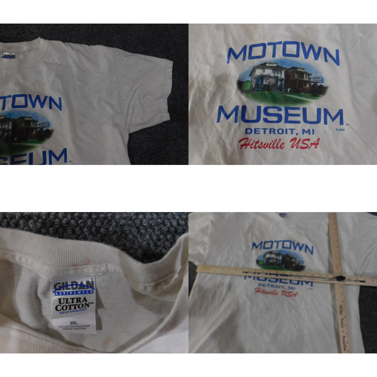 Gildan VINTAGE Motown Museum Graphic Shirt Mens 2XL White Detroit MI Hitsville USA 2005 Size US XXL / EU 58 / 5 - 8 Thumbnail