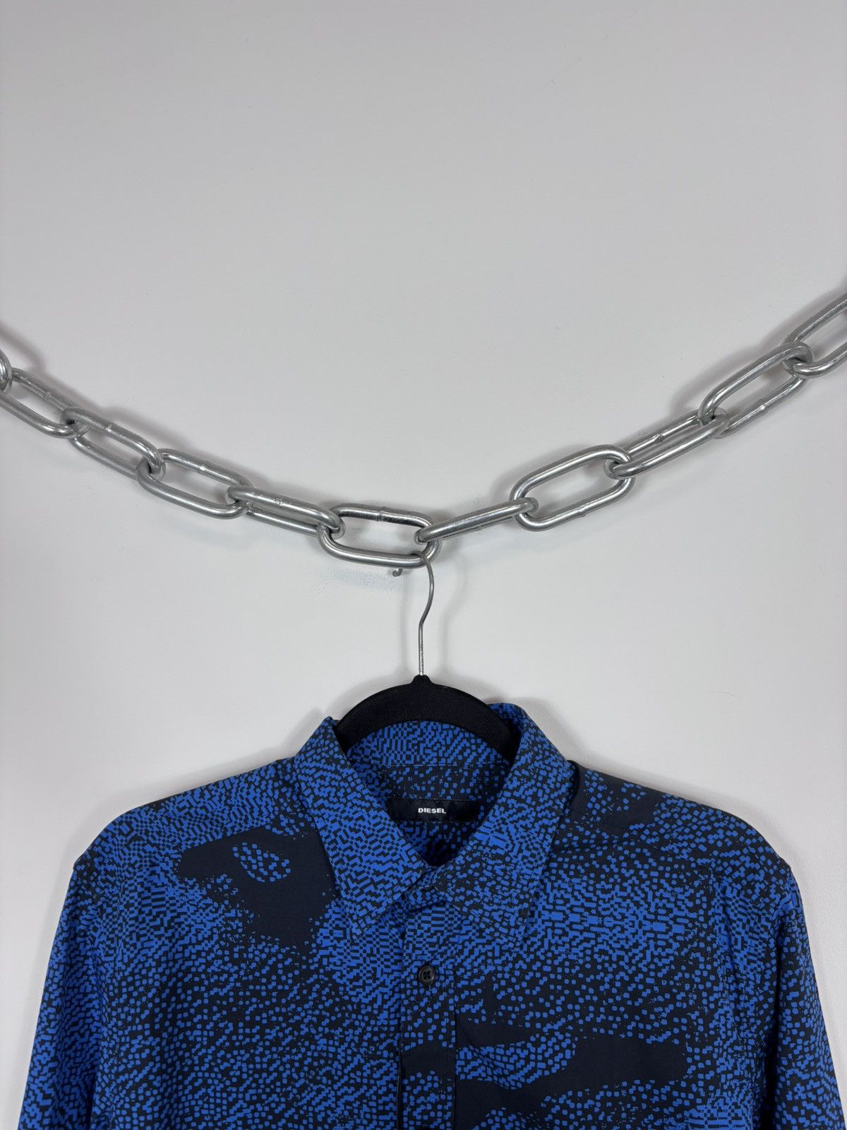 Diesel Diesel Luxx NWT Men’s Blue/Black AOP Long Sleeve Shirt Size US M / EU 48-50 / 2 - 4 Thumbnail