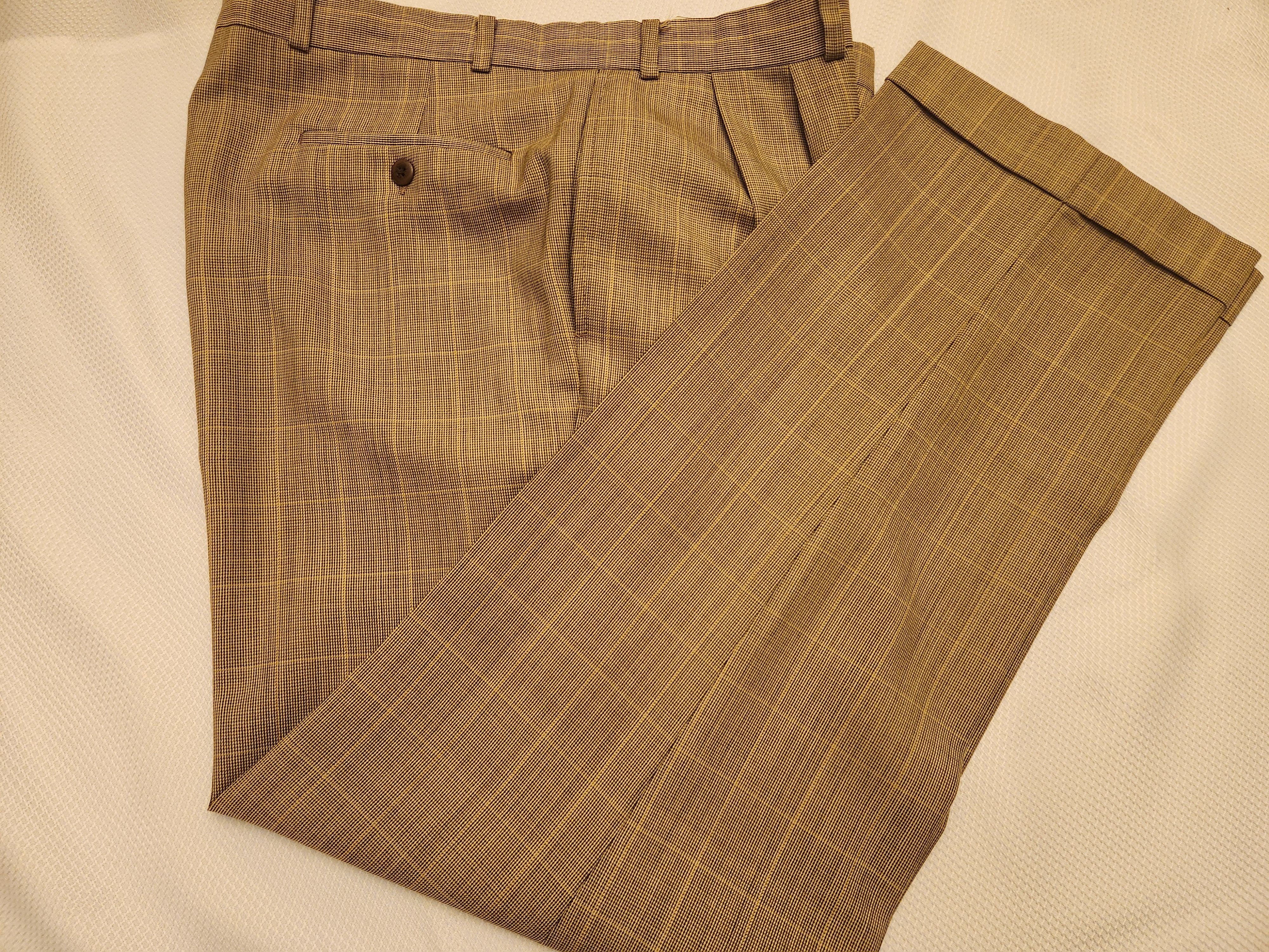 Lauren Ralph Lauren Vintage 90's Plaid Pleated Front Dress Pants Size US 36 / EU 52 - 1 Thumbnail