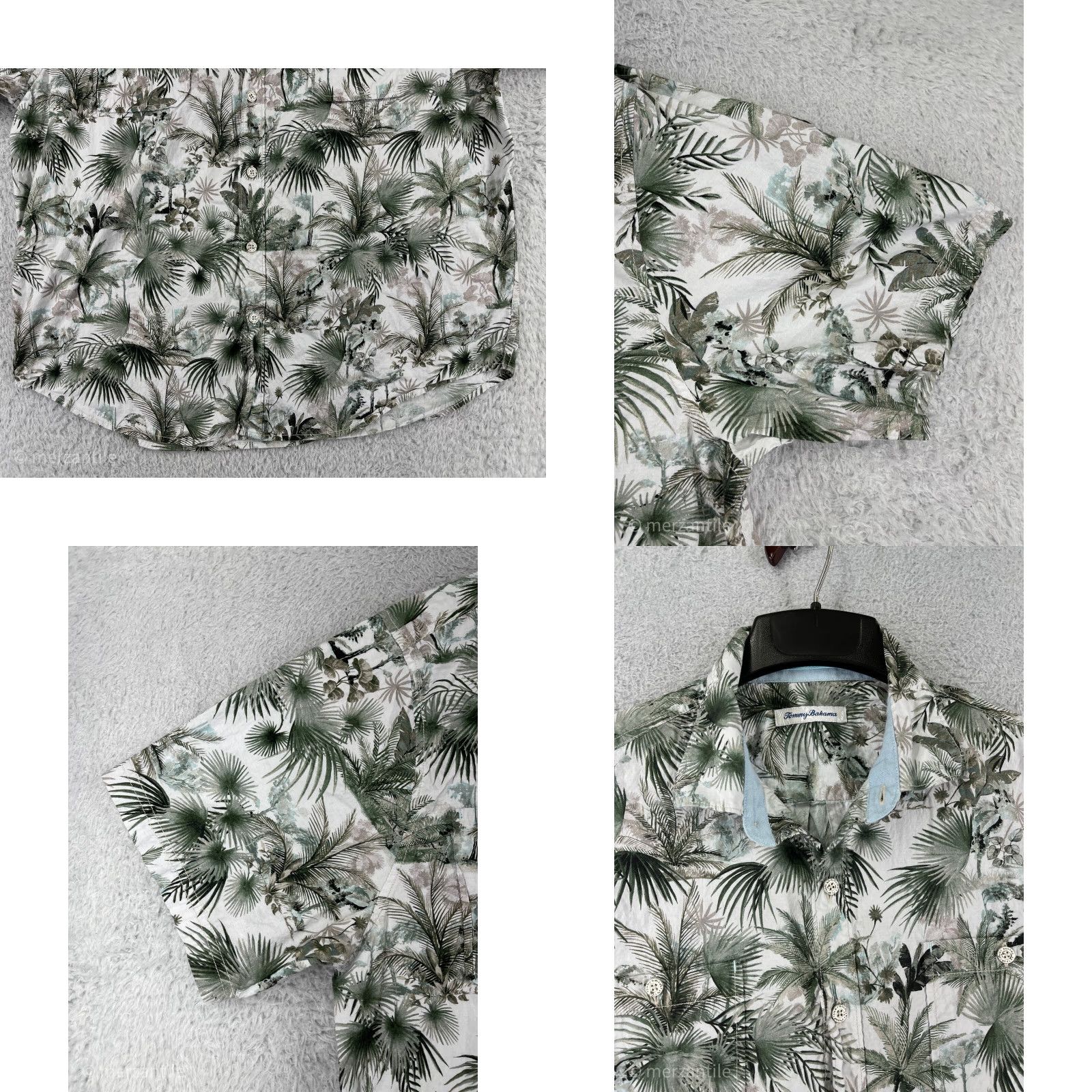 Tommy Bahama Tommy Bahama Shirt Men Large White Green Palm Button Up Beach Resort Vacation Size US L / EU 52-54 / 3 - 8 Thumbnail