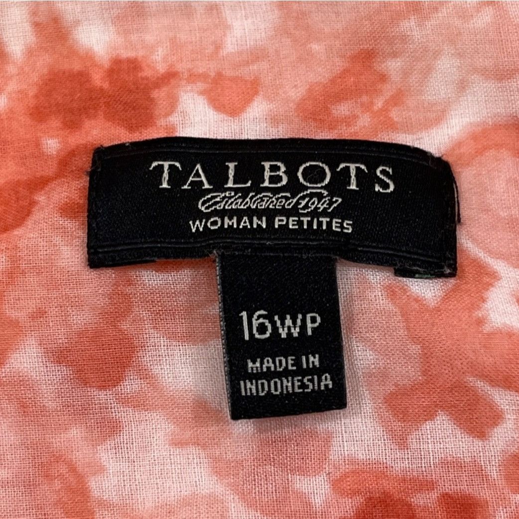 Talbots Talbots Women's Pink Floral Shirt/Button Up Sz 16WP SKU 4227 Size XXL / US 16-18 / IT 52-54 - 4 Thumbnail