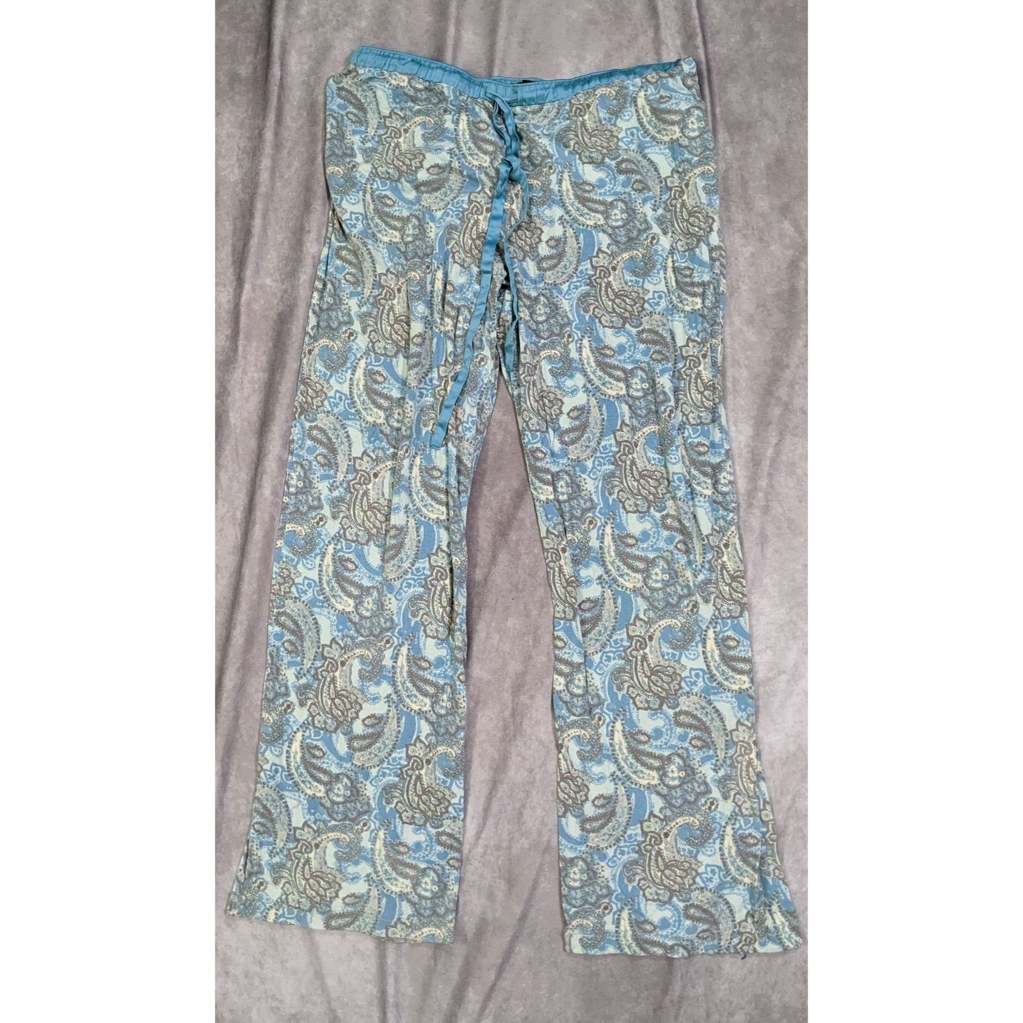 Other Blue Paisley Pajama Lounge Pants by Dana Buchman Size 32" / US 10 / IT 46 - 4 Thumbnail