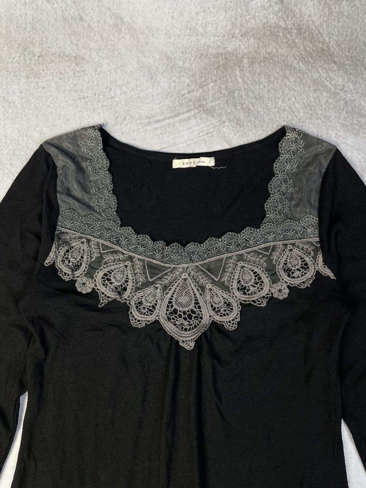 Japanese Brand Axes Femme Dark Mori Goth Lace Trim Tulle Skirt Dress Size S / US 4 / IT 40 - 2 Thumbnail