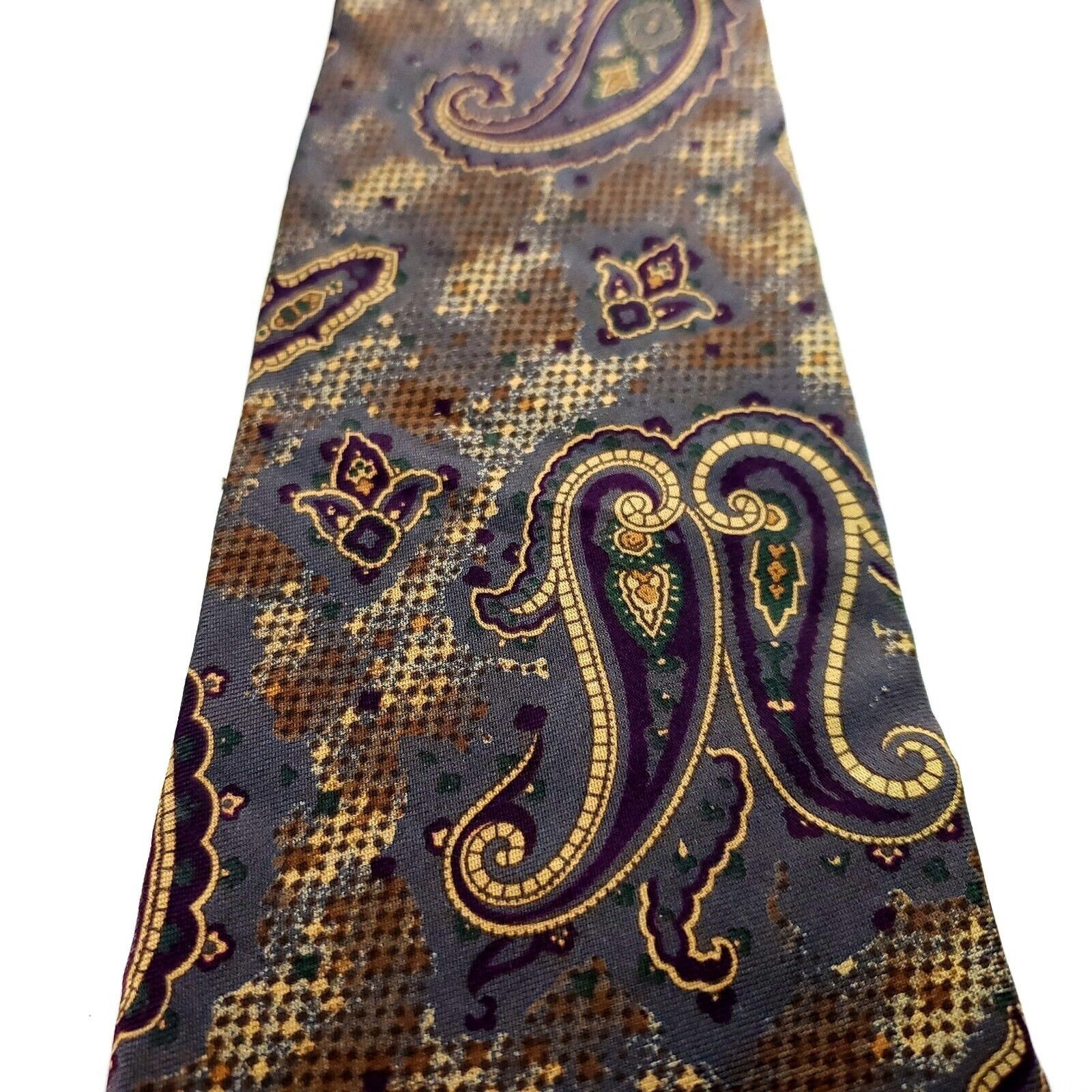 Liberty London Liberty Of London Brown & Grey Silk Tie Woven Short Paisley Size ONE SIZE - 2 Thumbnail