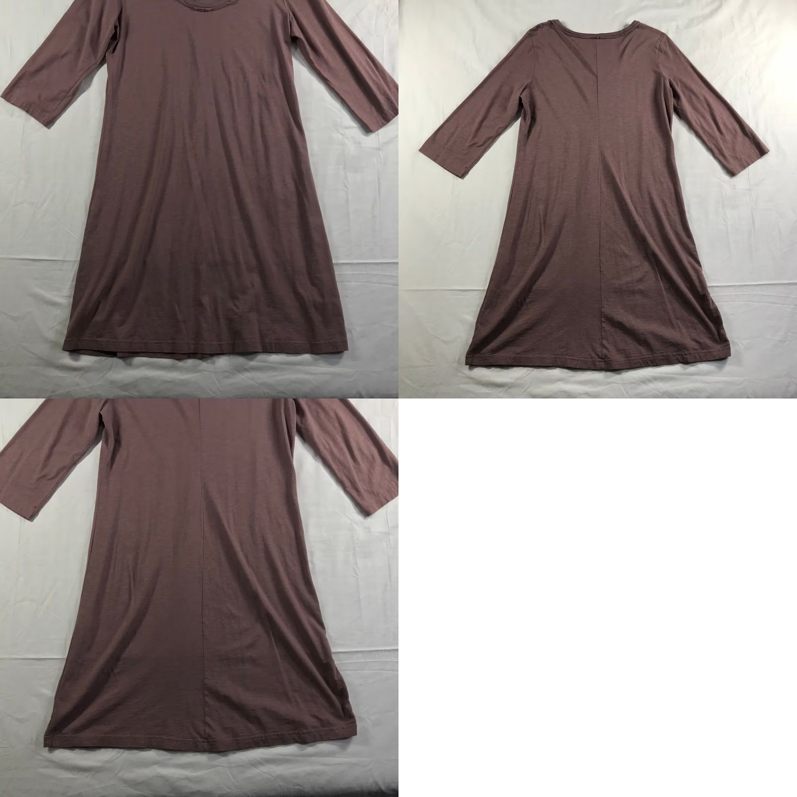 Vintage Garnet Hill Mauve Plum Cotton Modal Pleated Scoop Neck 3/4 Sleeve Shift Dress M Womens Size M / US 6-8 / IT 42-44 - 8 Thumbnail