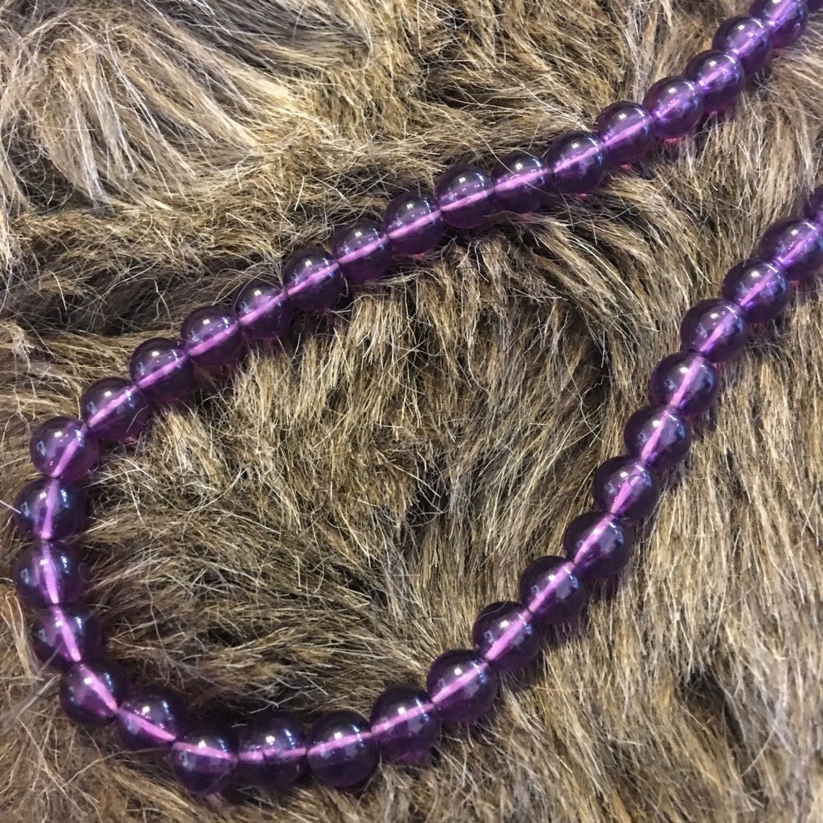 Vintage Vintage purple round resin bead necklace Size ONE SIZE - 7 Thumbnail