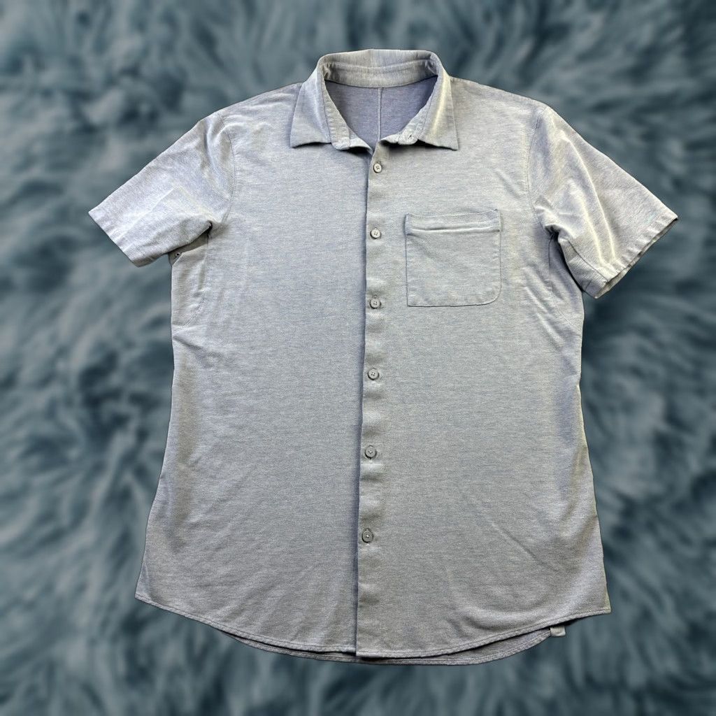 Lululemon Lululemon Shirt Mens Medium Blue Button Up Short Sleeve Career Top Size US M / EU 48-50 / 2 - 1 Thumbnail