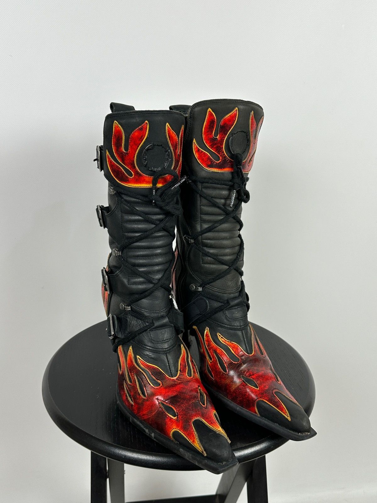 EU39 NEW ROCK レザー ブーツ ハイカット スニーカー Y2K EU39 NEW ROCK レザー ブーツ ハイカット スニーカー Y2K