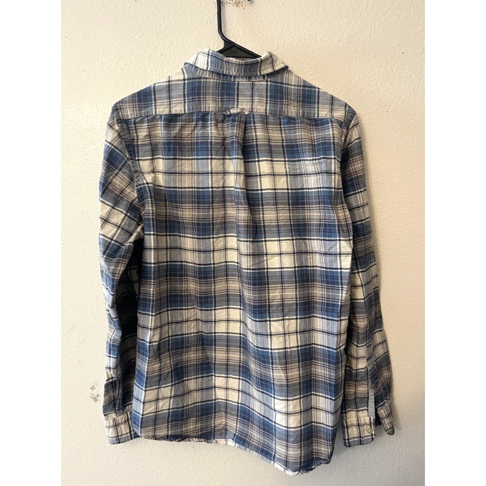 American Eagle Outfitters American Eagle Outfitters Shirt Men Medium Slim Fit Button-Up Blue Plaid Cotton Size US M / EU 48-50 / 2 - 3 Thumbnail