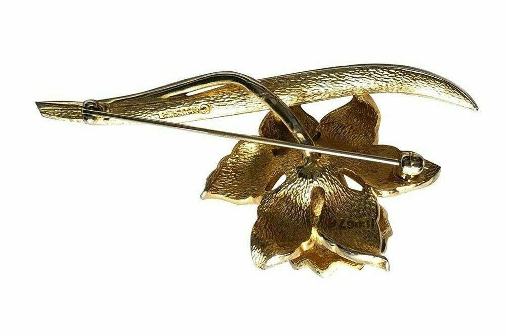 Designer Pre Owned Gold Plated Flower Pin Size ONE SIZE - 3 Thumbnail