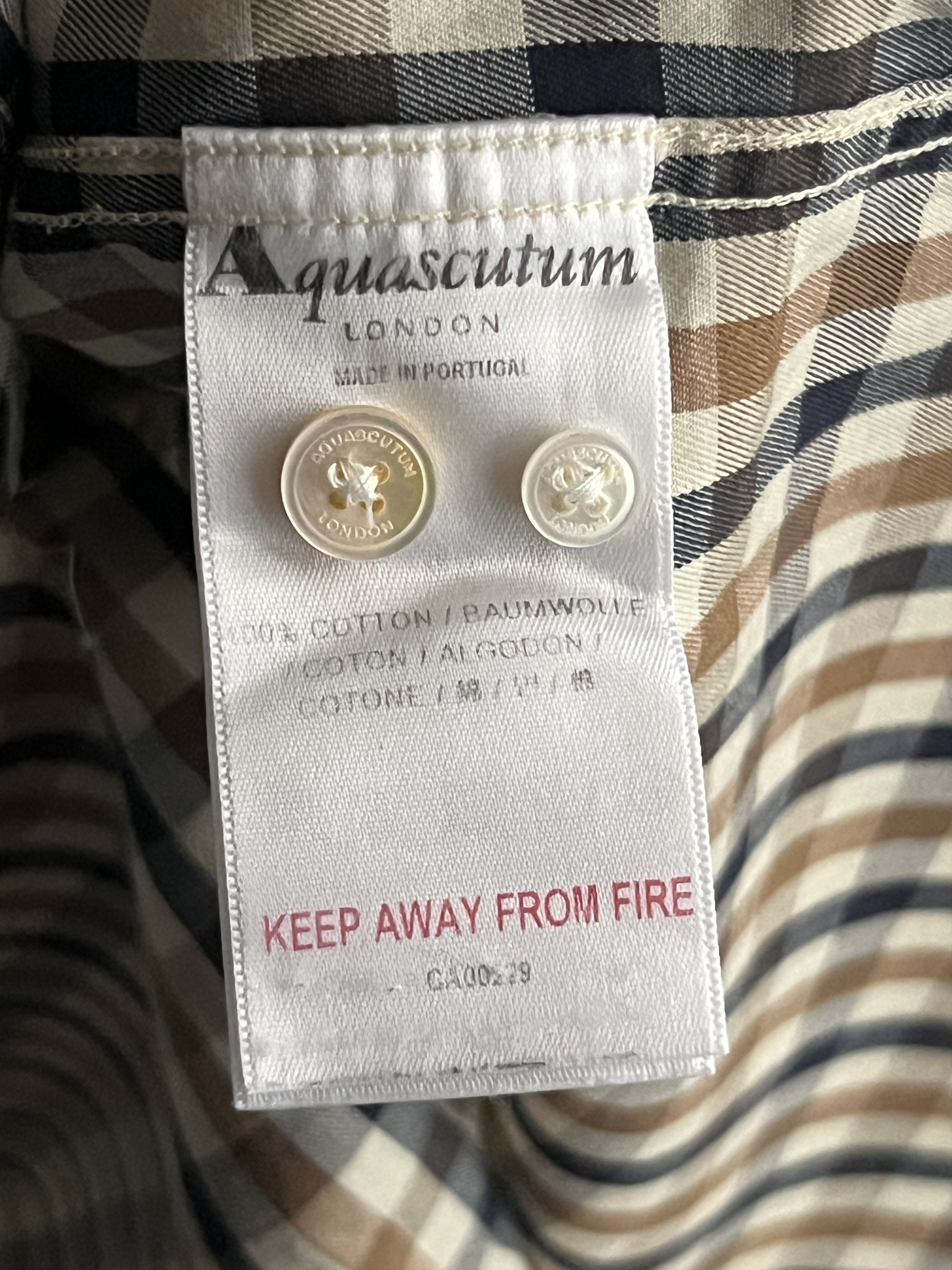 Aquascutum × Vintage Vintage Aquascutum Short Sleeve Classic Check Shirt Size US L / EU 52-54 / 3 - 6 Thumbnail