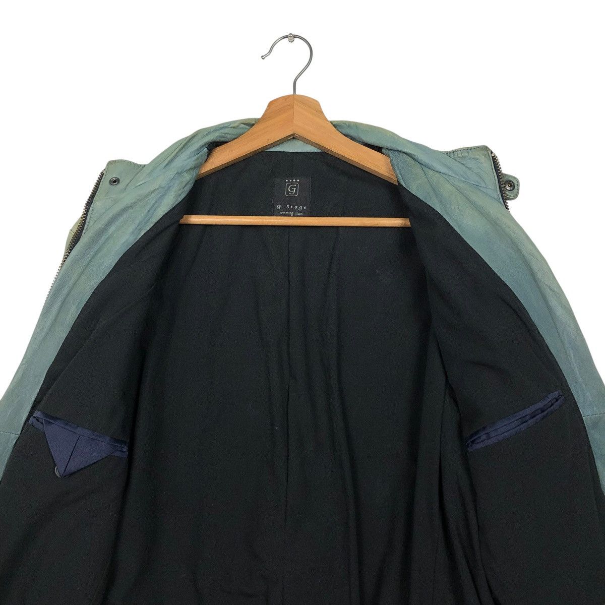 Japanese Brand 🔥VINTAGE CROPPED BIKER LEATHER JACKET G-STAGE ISSEY MIYAKE Size US M / EU 48-50 / 2 - 16 Thumbnail
