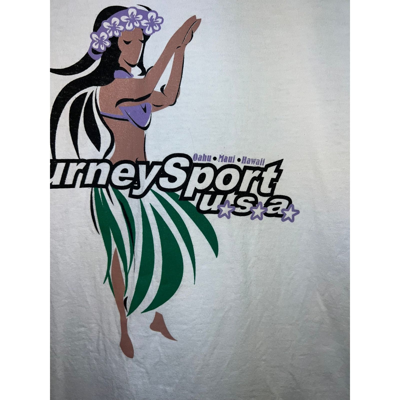 Gildan Vintage Hulu Girl Shirt Tourney Sport USA Oahu Maui Hawaii L Size US L / EU 52-54 / 3 - 4 Thumbnail