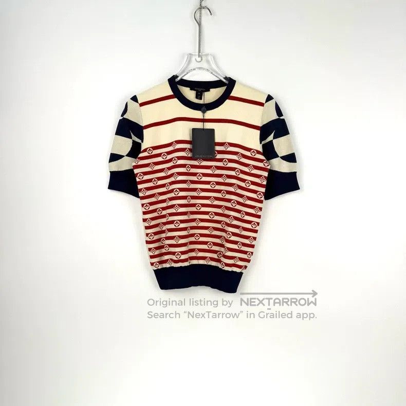 Louis Vuitton Louis Vuitton Red, blue and white stripes full logo mulber Size M / US 6-8 / IT 42-44 - 3 Thumbnail