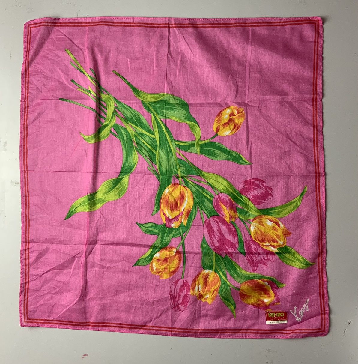 Kenzo Kenzo Paris Flower Art Bandana Handkerchief Size ONE SIZE - 4 Thumbnail
