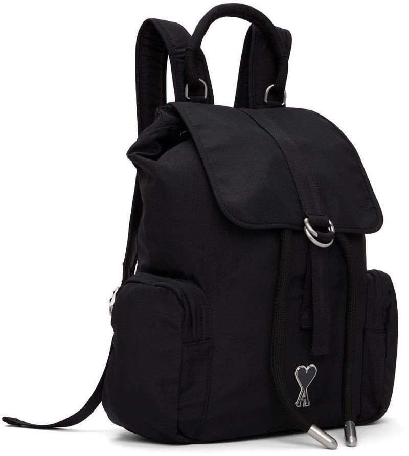 AMI AMI Alexandre Mattiussi Black Ami de Cœur Repellent Backpack Size ONE SIZE - 12 Thumbnail