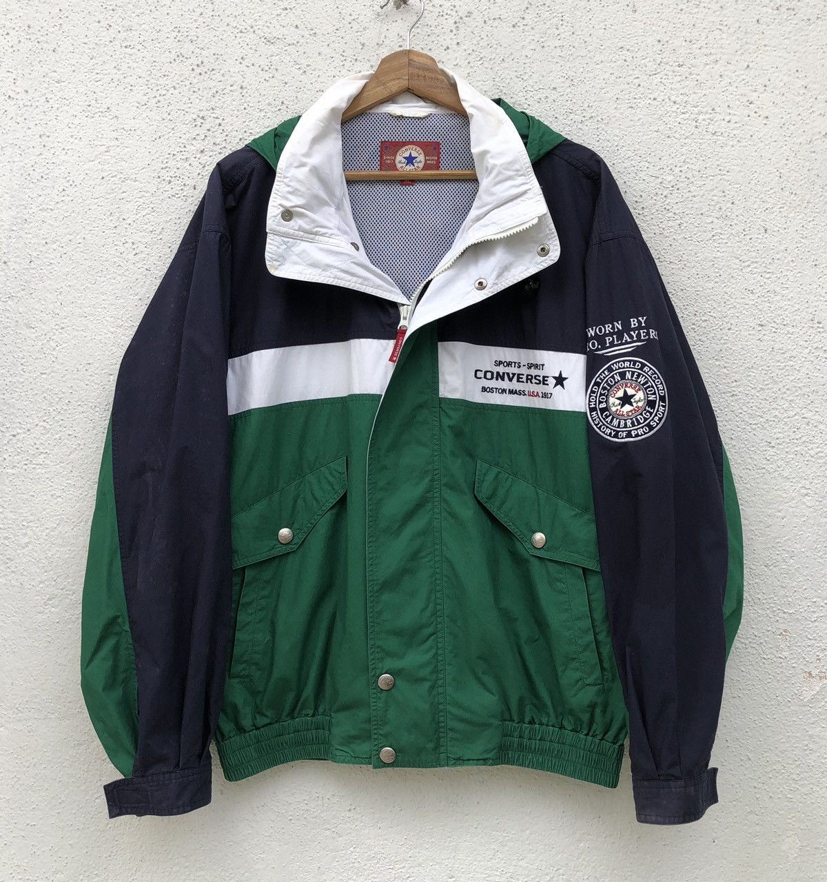 Converse Vintage 90s Converse Colour Block Bomber Jacket Size US L / EU 52-54 / 3 - 12 Thumbnail