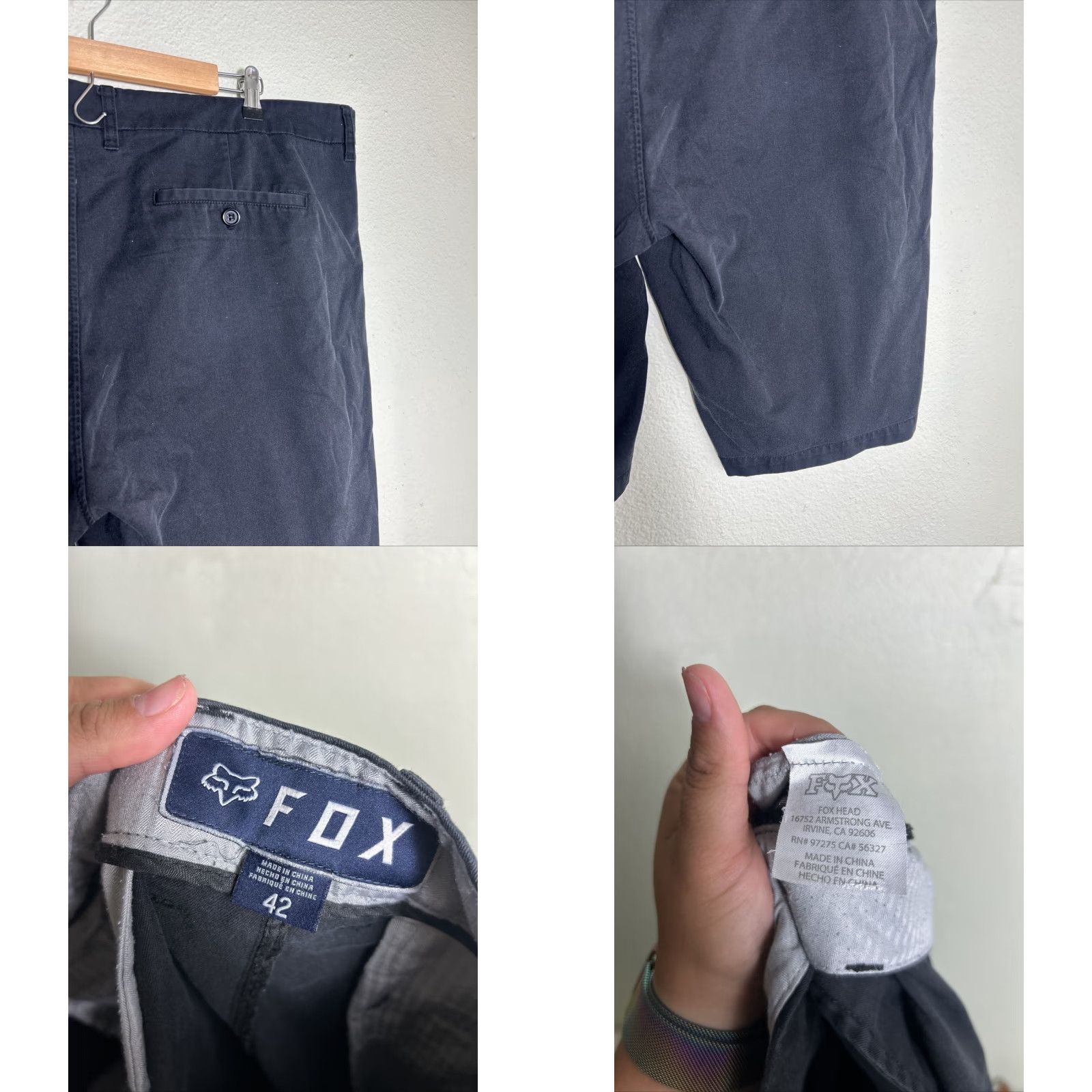 Fox Racing Fox Racing Mens Black Cotton Shorts Size 42x12 Chino Regular Mens Shorts Black 42x12 Size US 42 / EU 58 - 9 Thumbnail