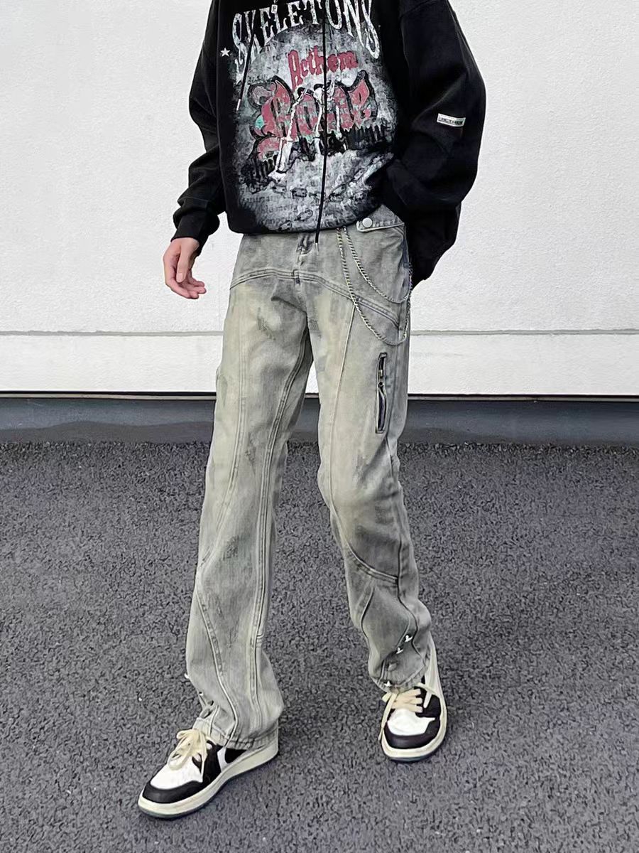 Designer × Jean × Vintage Washed and distressed patchwork micro flare jeans Size US 34 / EU 50 - 1 Thumbnail