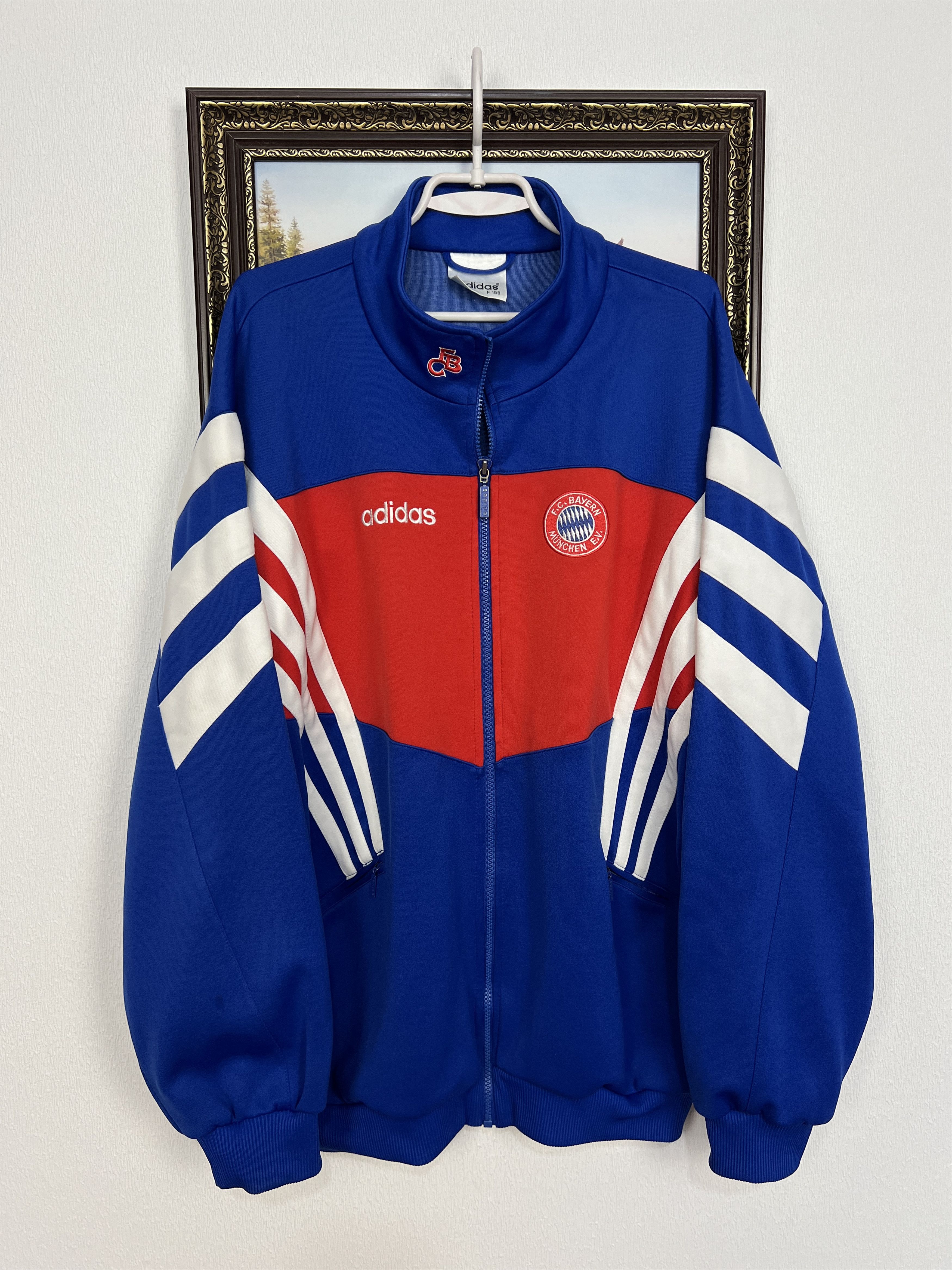 Adidas Vintage 90's Bayern Munich Football Jacket Soccer Track Top Size US XL / EU 56 / 4 - 1 Thumbnail