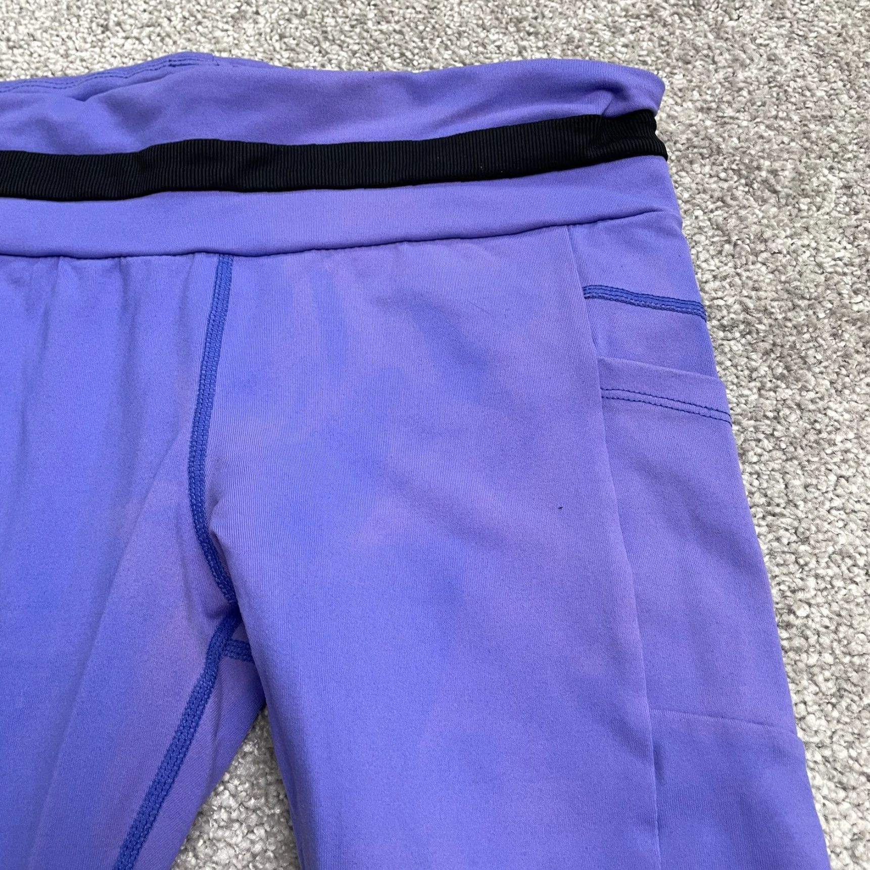 Vintage Tsu.Ya Cropped Leggings Womens Medium Purple Pocket Active Gym 26x19 Size 32" / US 10 / IT 46 - 5 Thumbnail
