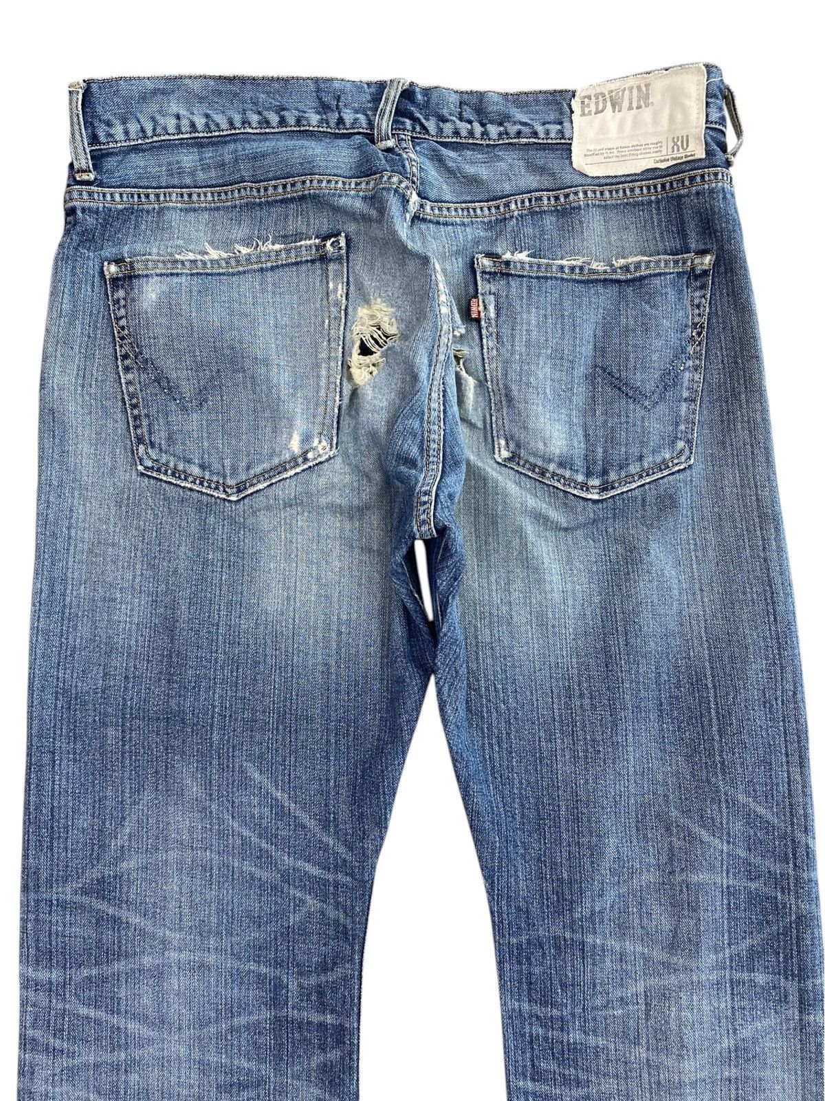 Edwin Edwin Vintage Whisker Faded Wash Style Straight Cut Jeans Size US 35 - 4 Thumbnail