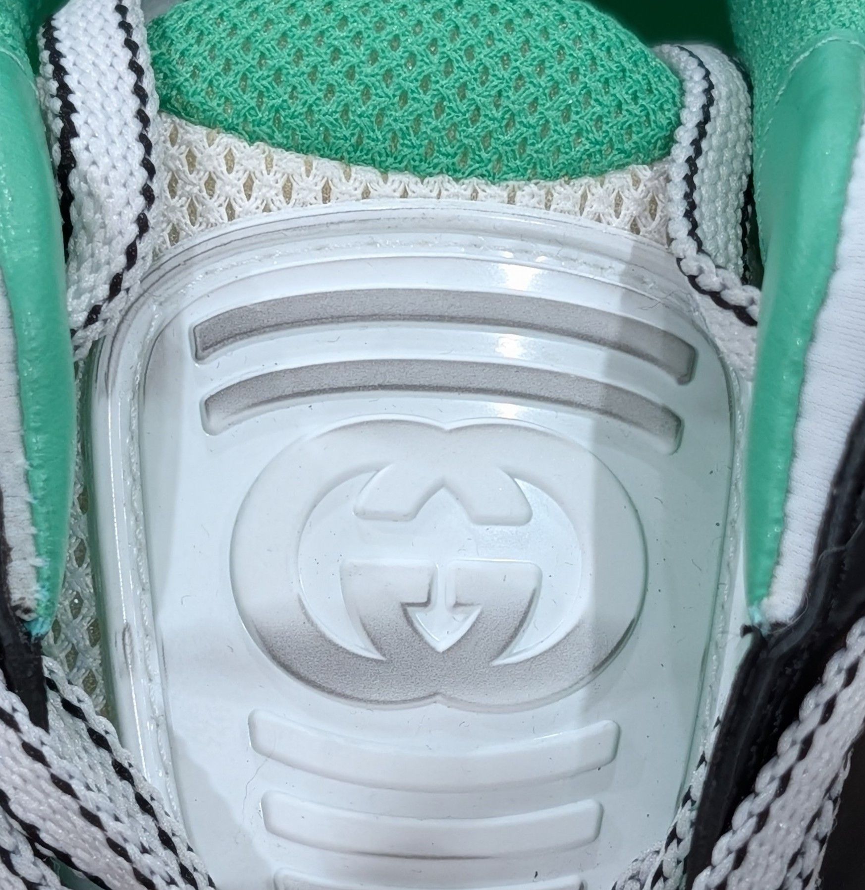 Gucci Gucci Colorblock Leather Low-Top Sneakers White/Green 13.5G Size US 13 / EU 46 - 3 Thumbnail