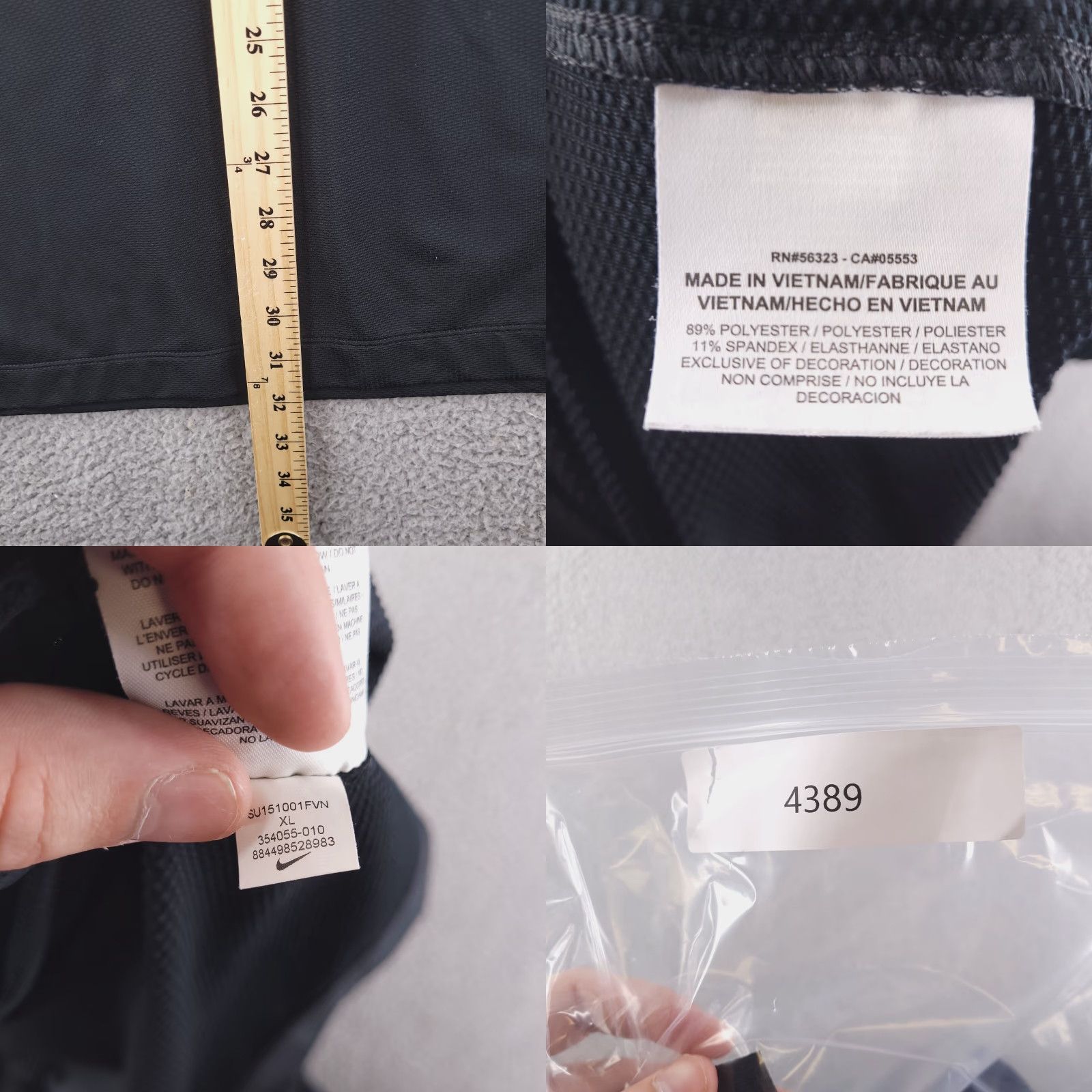 Nike Nike Golf Polo Shirt Mens XL Black Tour Performance Dry Sphere Diamond Textured Polo Size US XL / EU 56 / 4 - 8 Thumbnail