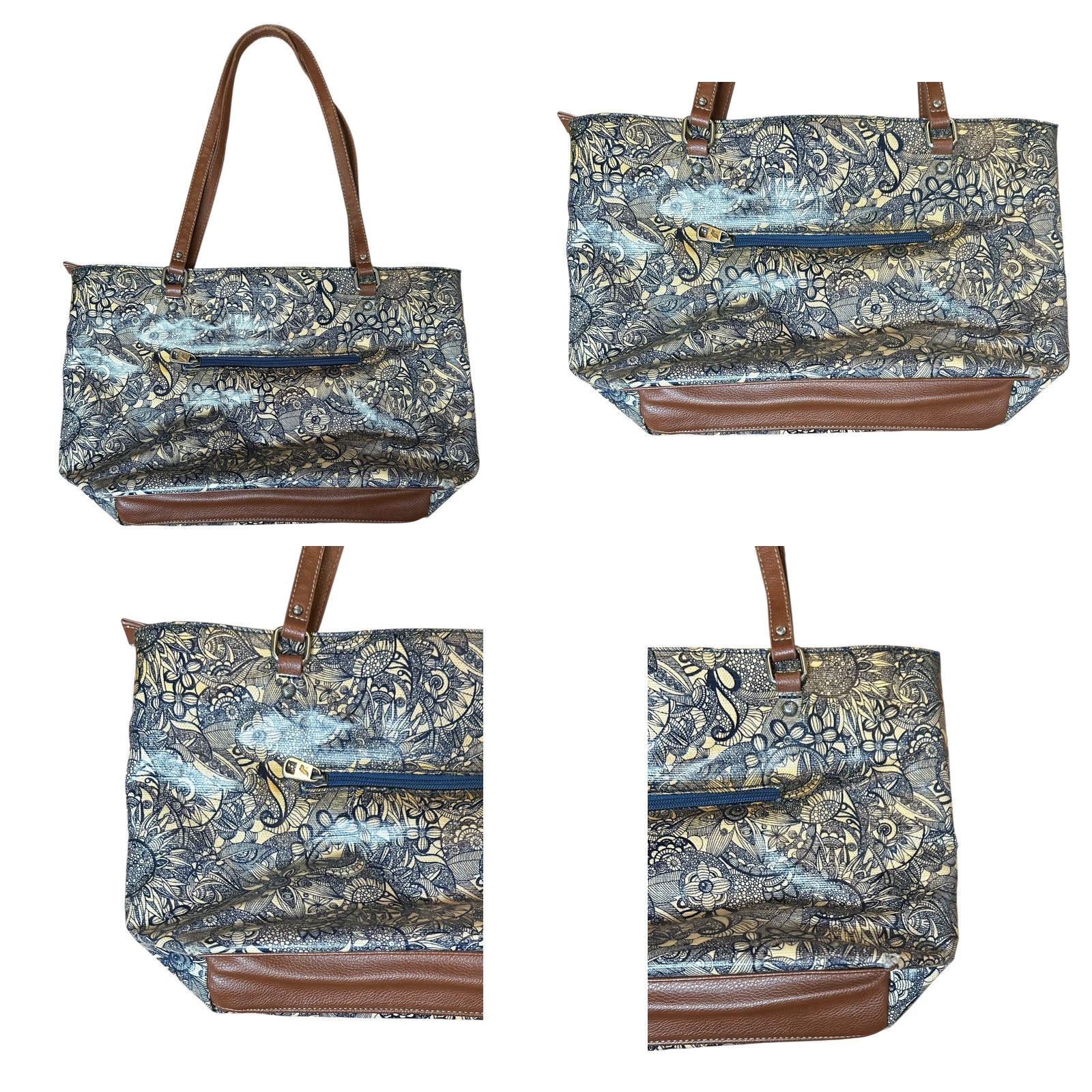 Vintage Sakroots Spirit Metro Tote Bag W/Wallet Owl Keychain Women Purse Floral Navy Tote U.S. Adults Women Ladies (not valid) Size ONE SIZE - 9 Thumbnail