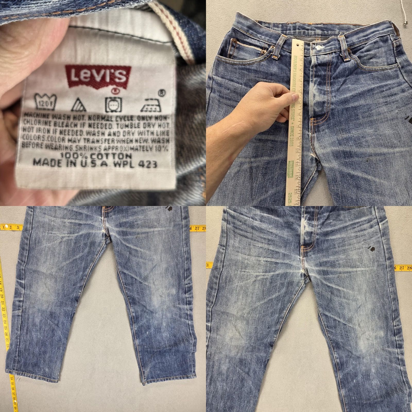 Levi's VTG Levi's 501 Jeans Mens Regular 30x24 Denim Blue Distressed Pockets Vintage 501XX USA Made Album 90s Mens? Size US 30 / EU 46 - 8 Thumbnail