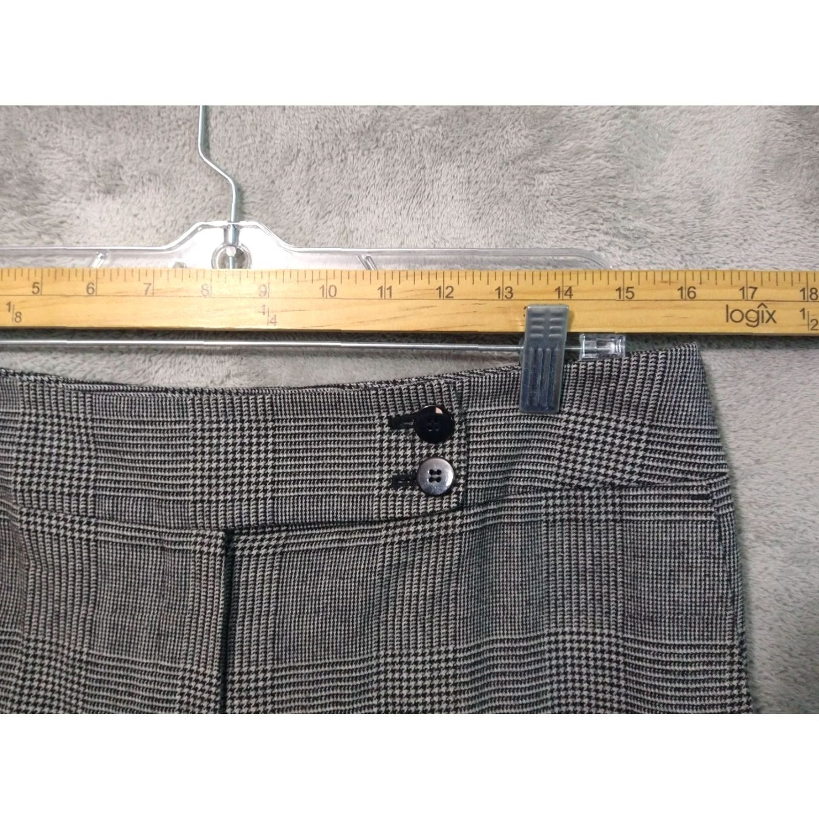 Talbots Talbots Pants Women’s 10 Black Gray Plaid Wide Leg High Rise Stretch Tweed Career Size 32" / US 10 / IT 46 - 3 Thumbnail