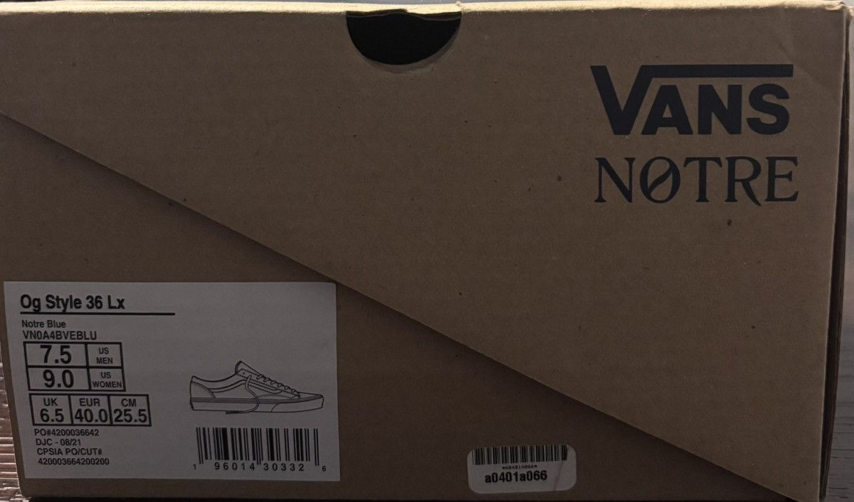 Vans Notre x Vans OG Style 36 LX ‘Blue’ Size US 7.5 / EU 40-41 - 7 Thumbnail