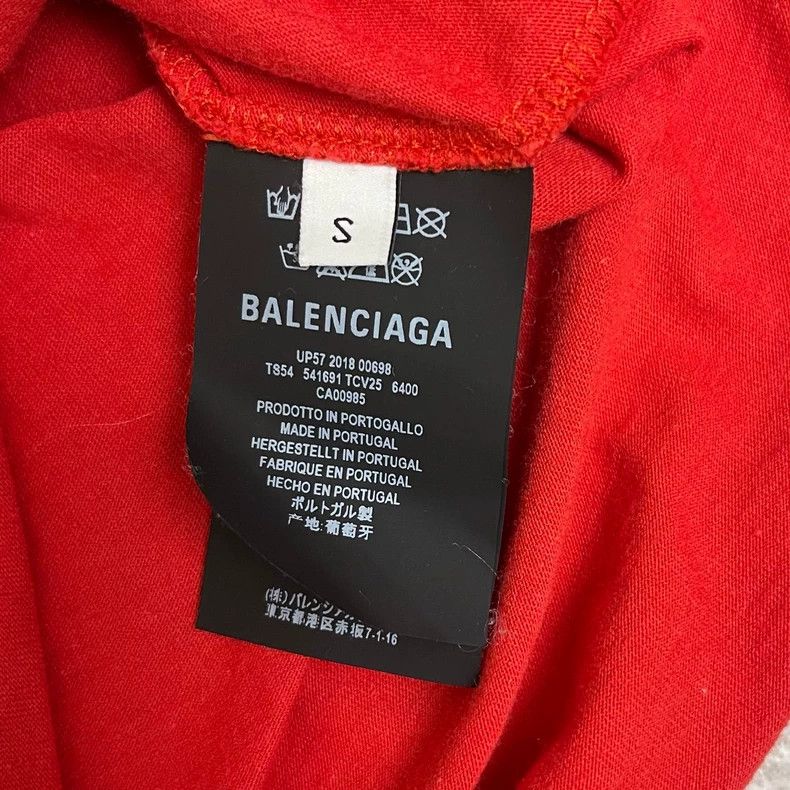 Balenciaga Balenciaga Retro Red Wheat Spike Double BLogo Short Sleeve Size US S / EU 44-46 / 1 - 6 Thumbnail