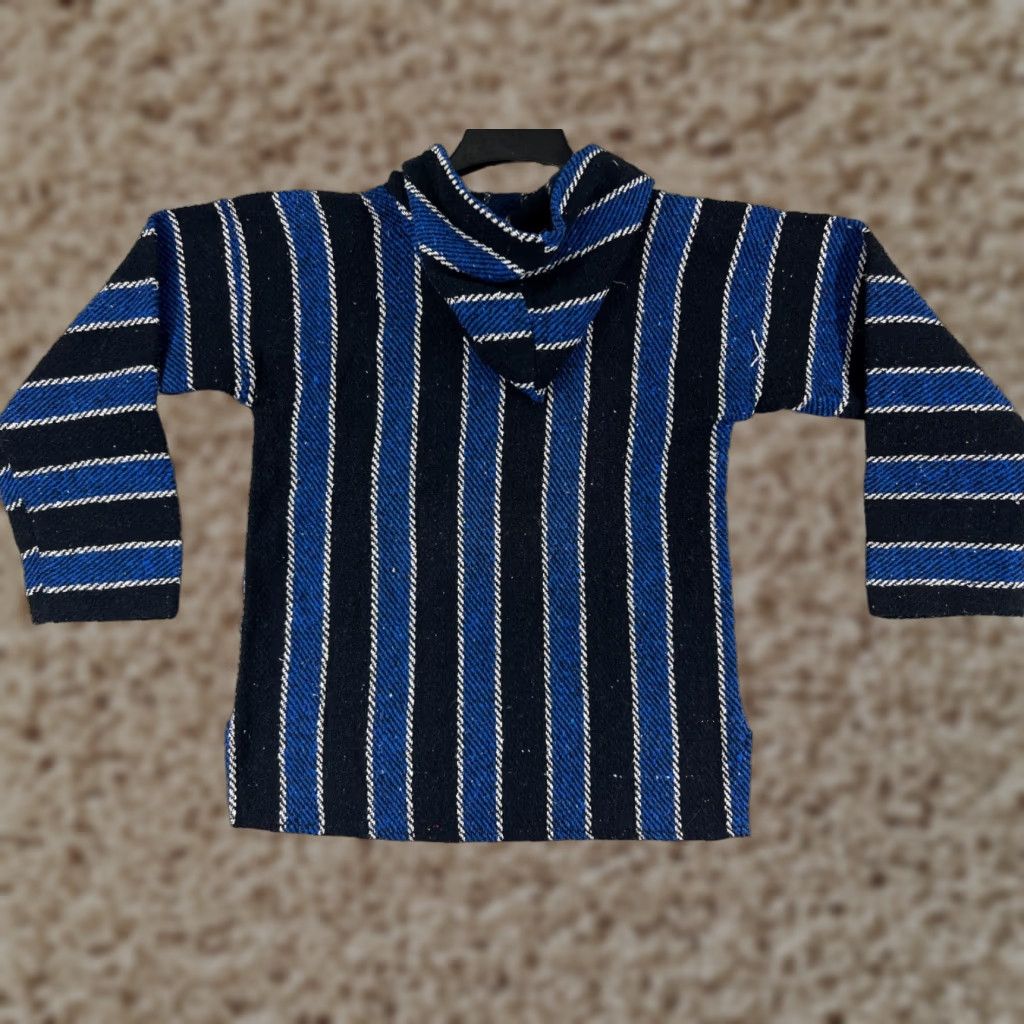Vintage Baja Hoodie Mens Medium Green Blue Stripe Acrylic Blend Mexico Poncho Drug Rug Sweatshirt Pullover Hooded Size US S / EU 44-46 / 1 - 1 Thumbnail