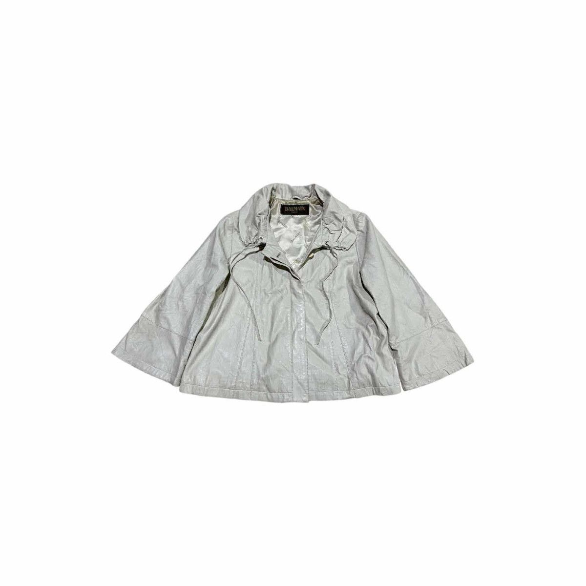 Balmain 🔥Vintage Balmain Faux Leather Poncho Jacket Size L / US 10 / IT 46 - 7 Thumbnail
