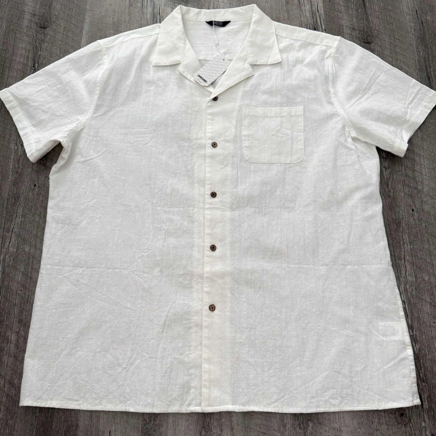 Vintage Coofandy Shirt Mens XXL Beige Short Sleeve Hawaiian Club Button-Up NEW Size US XXL / EU 58 / 5 - 3 Thumbnail