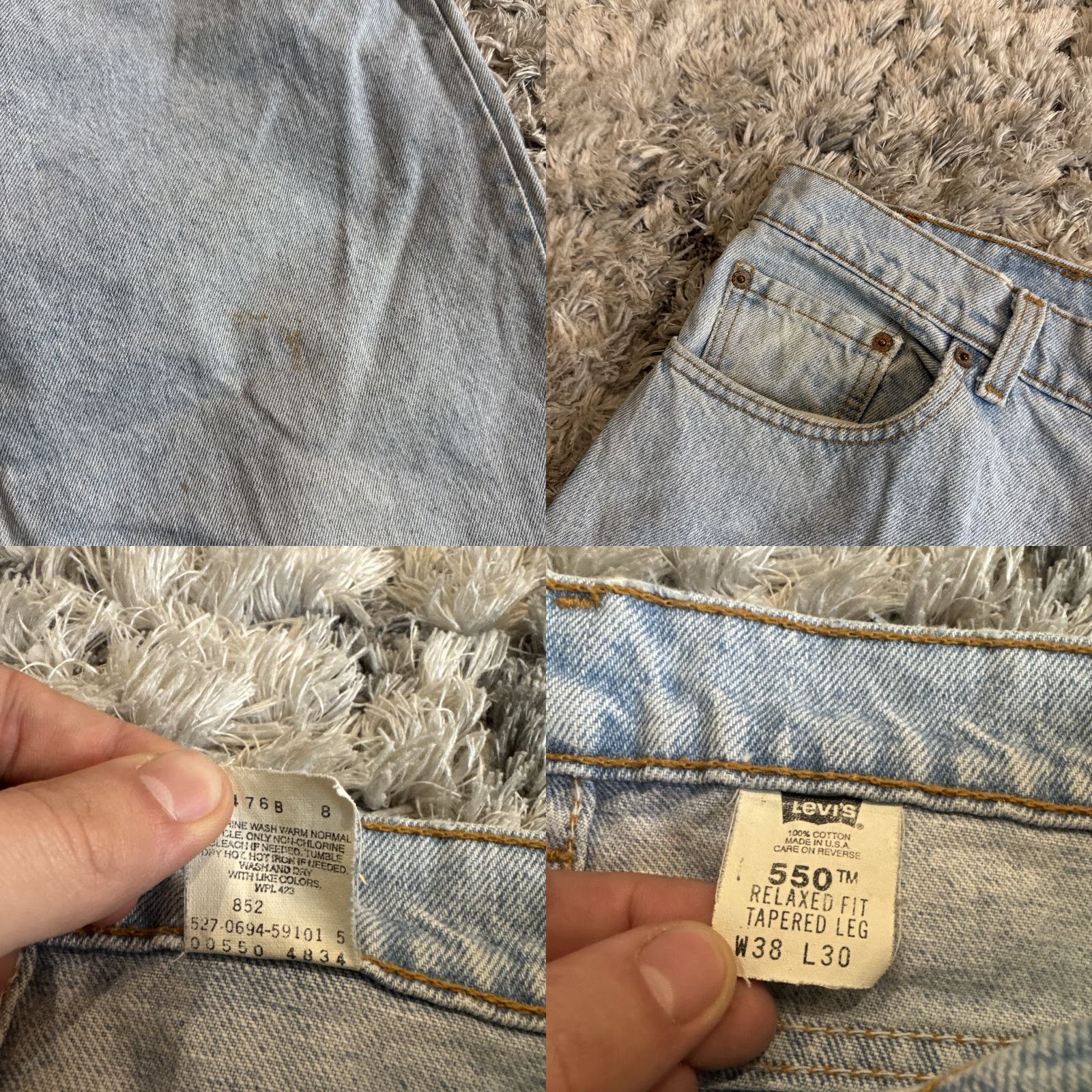 Levi's Levi's 550 Jeans Men 38x31 Blue Denim Relaxed Tapered Leg Red Tab HTF Size US 38 / EU 54 - 9 Thumbnail