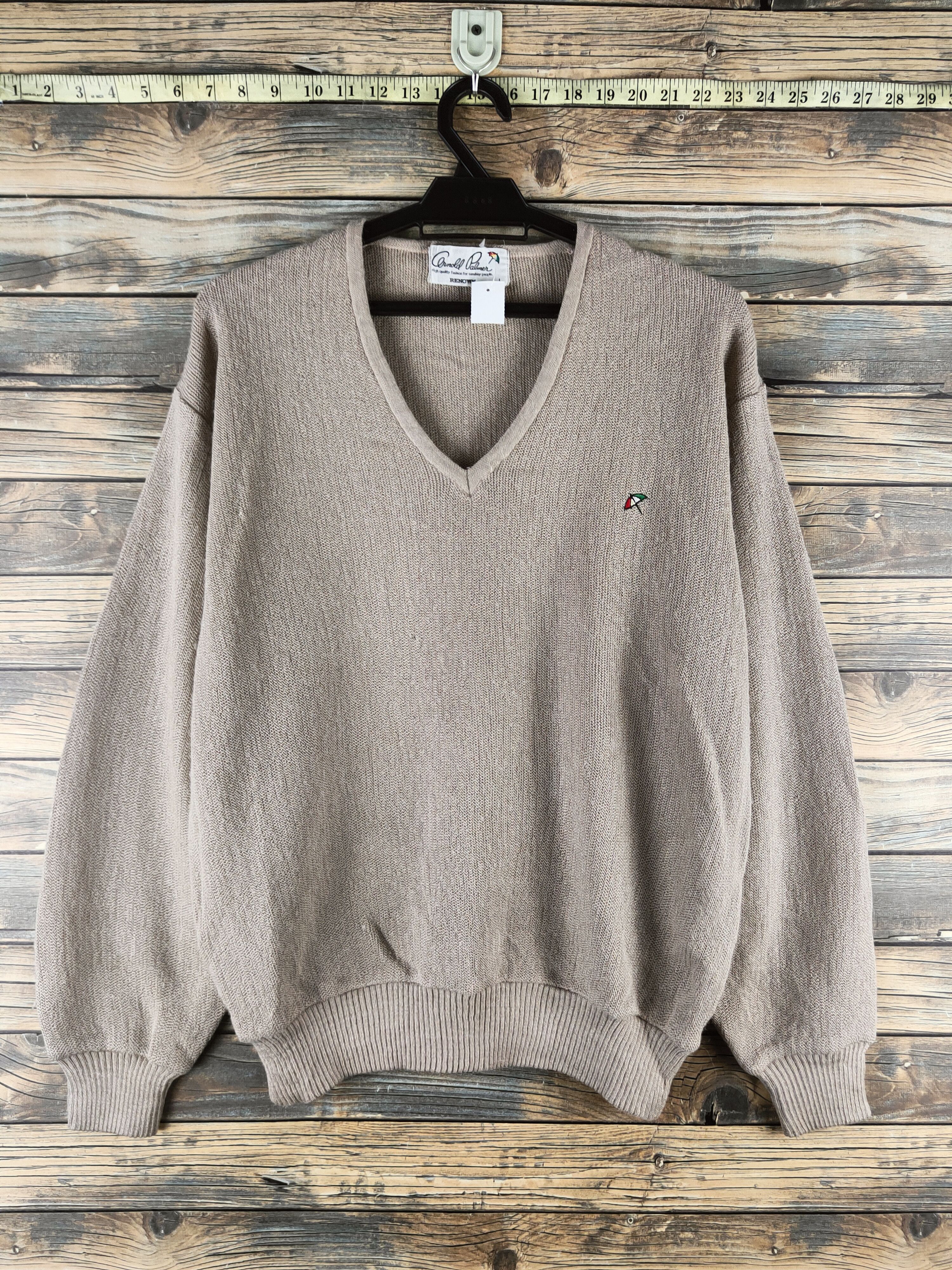 RENOWN DL Arnold Palmer-Renown L.Brown Knitwear Sweatshirt #46-973 Size US L / EU 52-54 / 3 - 1 Thumbnail