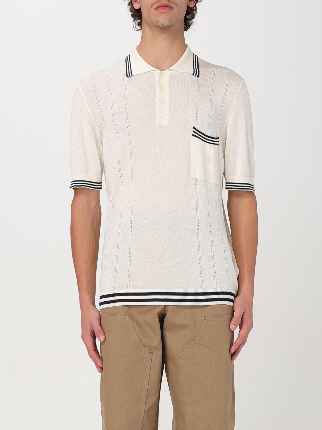 Golden Goose Golden Goose Polo Shirt Men Yellow Cream Size US L / EU 52-54 / 3 - 1 Thumbnail