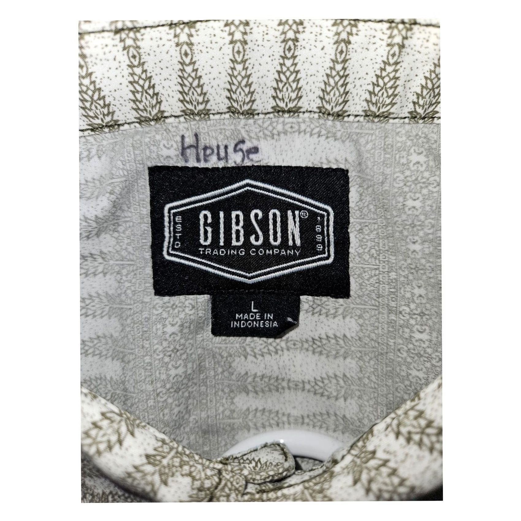 Vintage Gibson Shirt Short Sleeve Men's Large White Green Paisley Pearl Snap Size US L / EU 52-54 / 3 - 2 Thumbnail