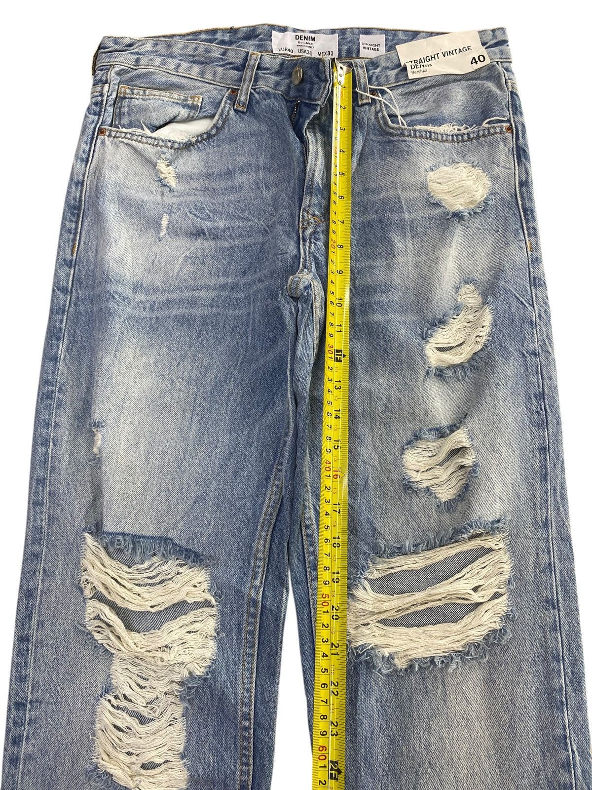 Japanese Brand Japanese Brand Acid Blue Wash Style Distressed Jeans Size US 32 / EU 48 - 6 Thumbnail
