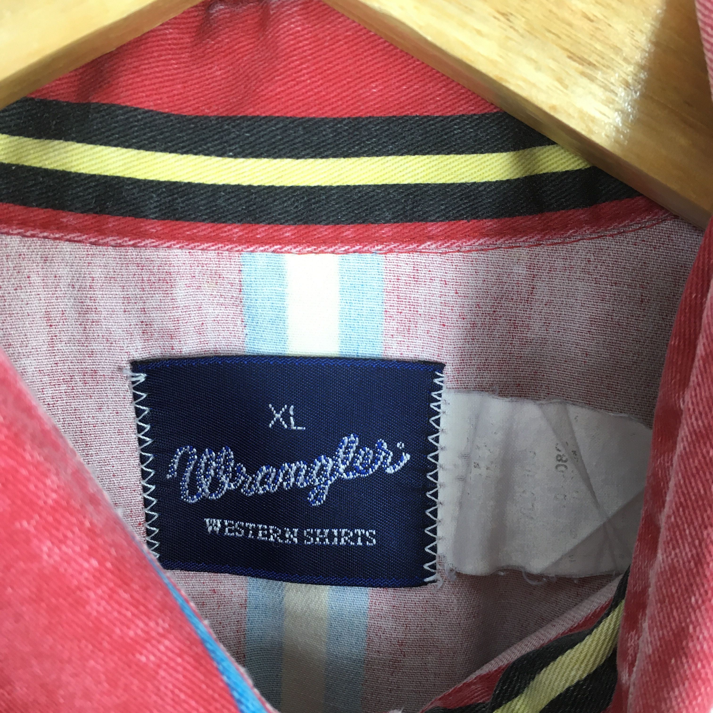 Wrangler Vintage 90s Wrangler Vertical Red Stripes Flannel Shirt Size US XL / EU 56 / 4 - 4 Thumbnail