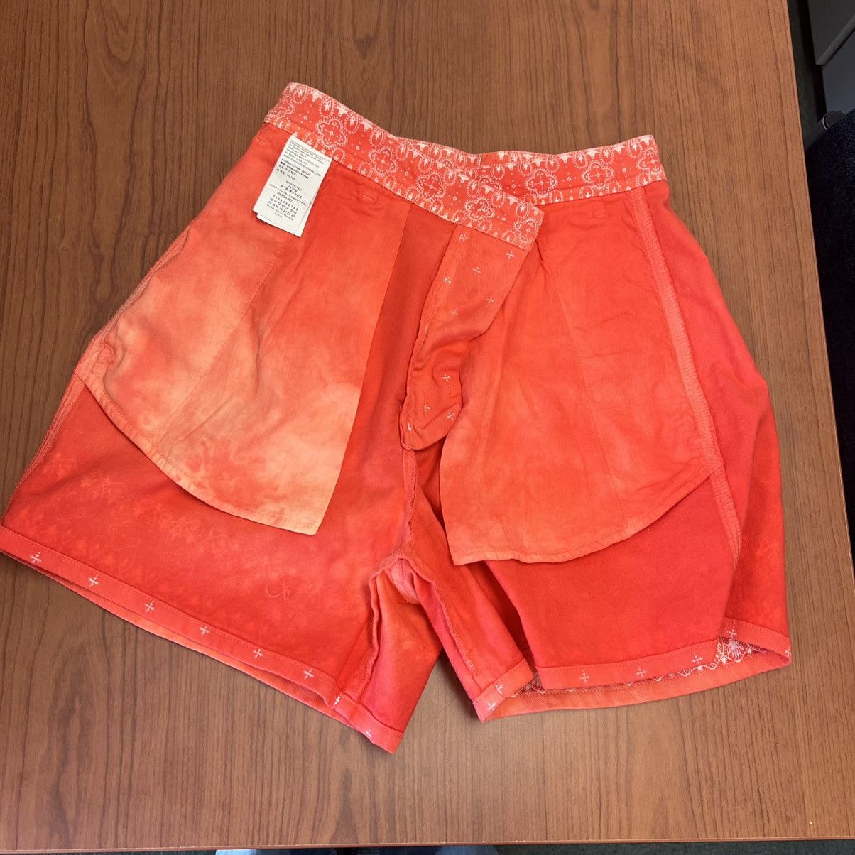 Maison Margiela MM6 Maison Martin Margiela Orange Patterned Shorts Italy Size 28" / US 6 / IT 42 - 10 Thumbnail