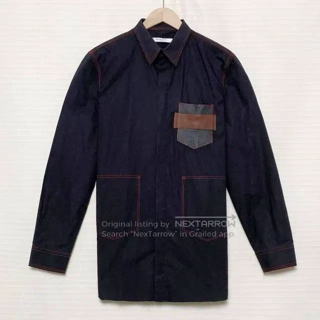 Givenchy Givenchy size 41 Contrast Leather Details Raglan Shirt Size US S / EU 44-46 / 1 - 1 Thumbnail