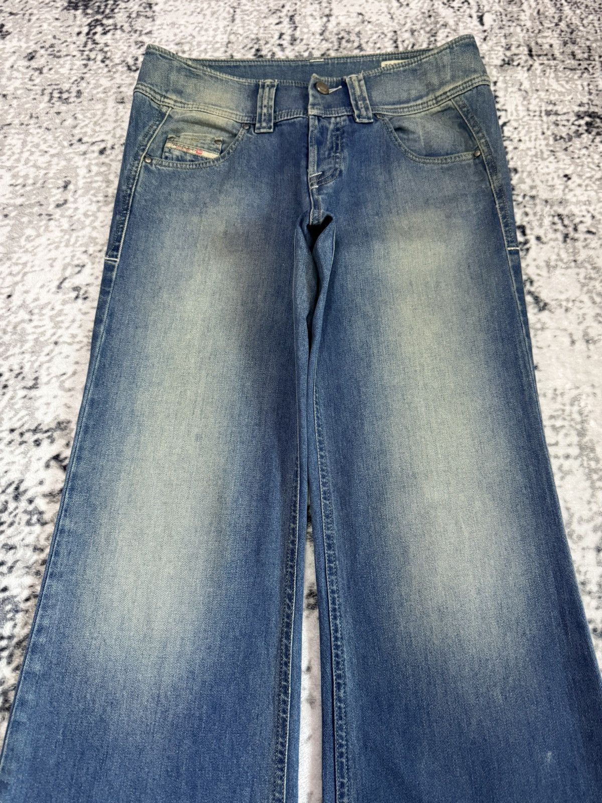 Diesel Vintage Diesel Low Rise Wide Leg Flare Jeans Size US 27 - 3 Thumbnail