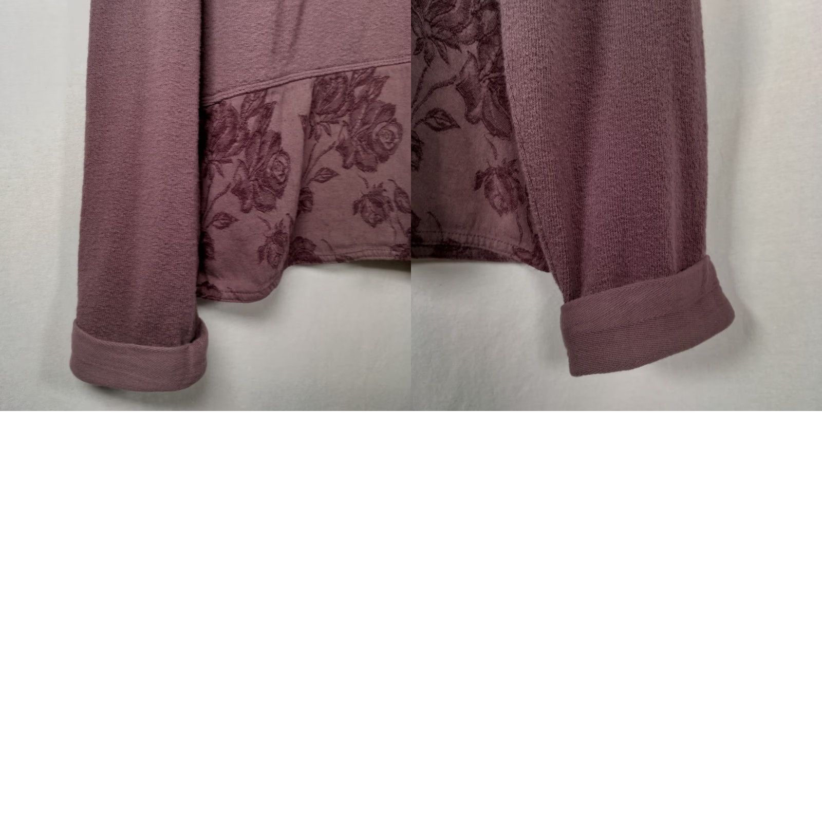 Johnny Was Johnny Was Shirt Women M Long Sleeve Knit Plum Floral Trim Boho Size M / US 6-8 / IT 42-44 - 9 Thumbnail